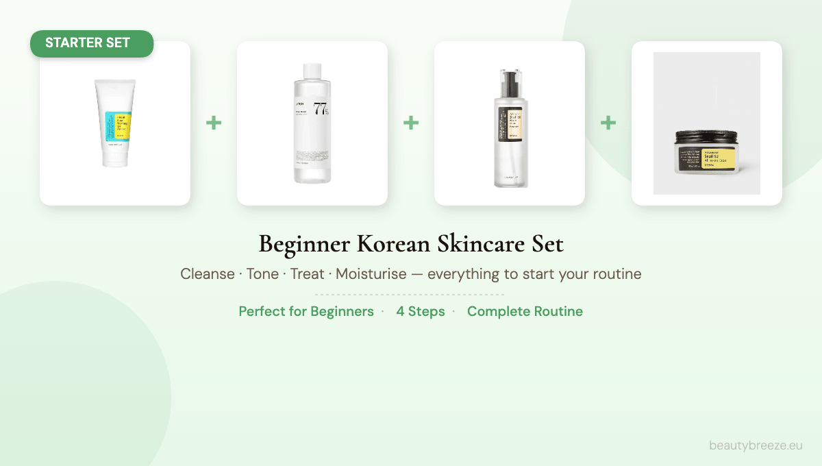 Beginner Korean Skincare Set – 4 - Step Starter RoutineBeautyBreeze