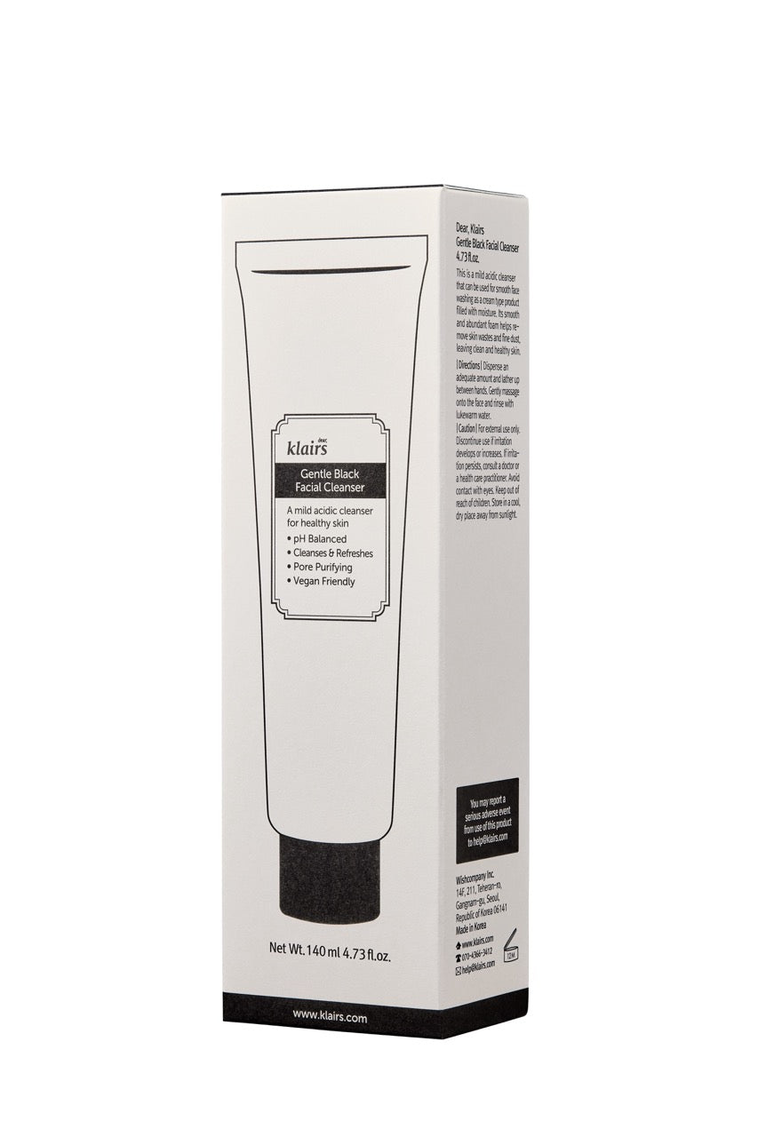 Klairs Gentle Black Facial Cleanser - Balancing Low pH Formula for All Skin TypesBeautyBreeze