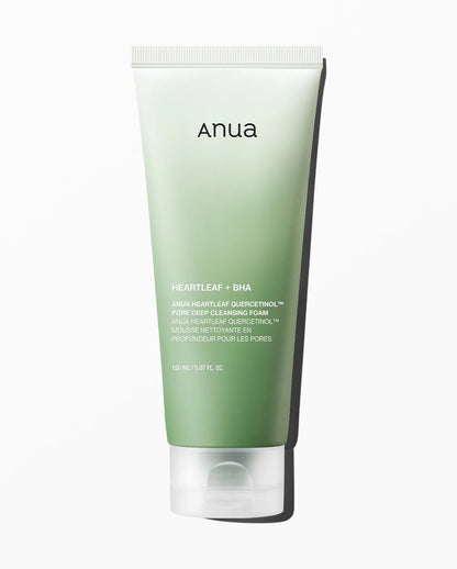 Anua Heartleaf Quercetinol Pore Deep Cleansing Foam – 150ml | Gentle Pore Cleanser for Clear & Refreshed SkinBeautyBreeze