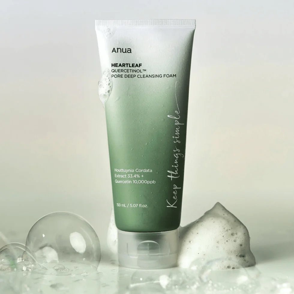 Anua Heartleaf Quercetinol Pore Deep Cleansing Foam – 150ml | Gentle Pore Cleanser for Clear & Refreshed SkinBeautyBreeze