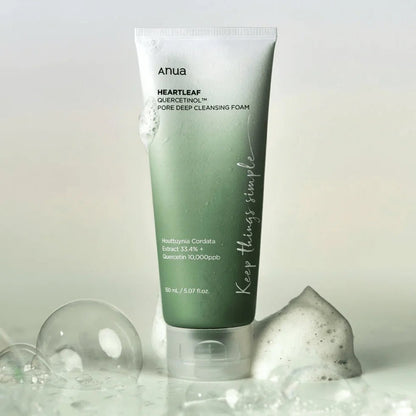 Anua Heartleaf Quercetinol Pore Deep Cleansing Foam – 150ml | Gentle Pore Cleanser for Clear & Refreshed SkinBeautyBreeze