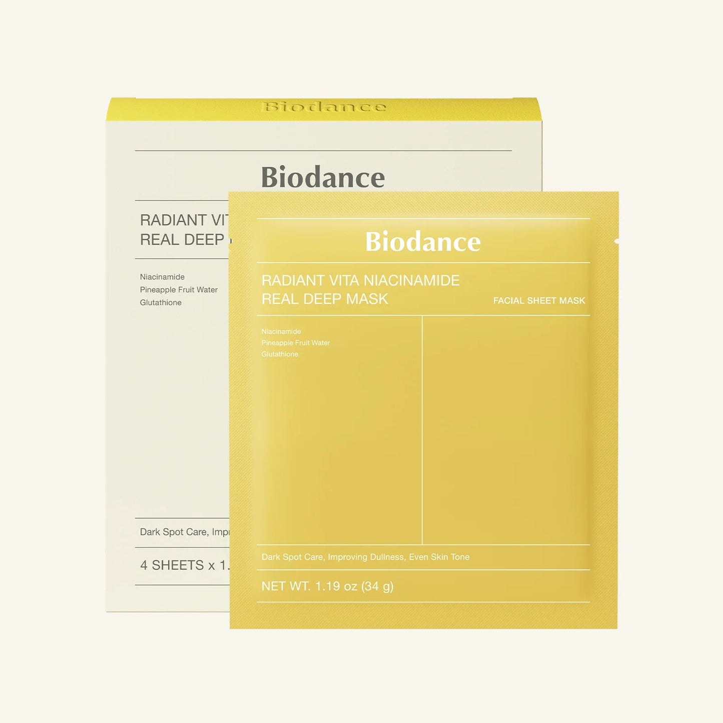 BIODANCE Radiant Vita Niacinamide Real Deep Mask (1 pc)BeautyBreeze