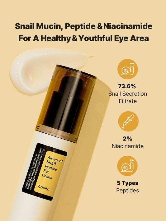 COSRX Advanced Snail Peptide Eye Cream 25ml - Revitalize & FirmBeautyBreeze