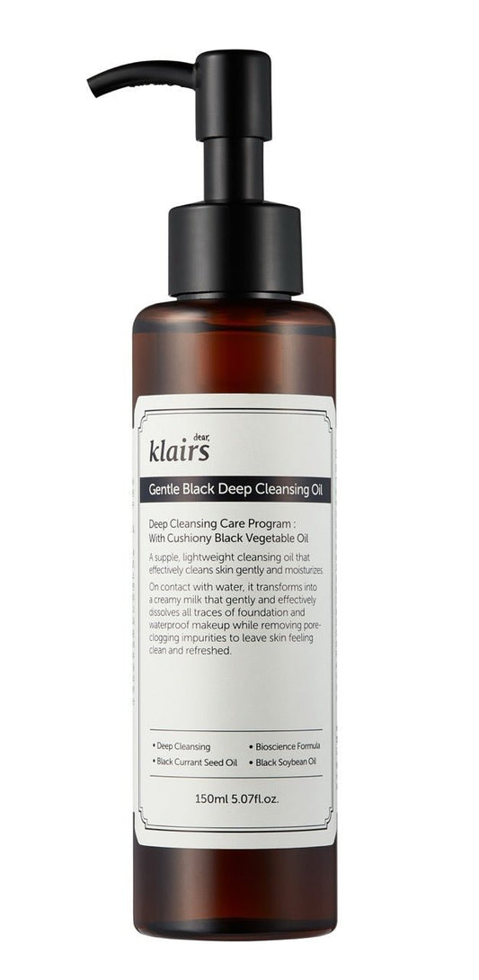 Klairs Gentle Black Deep Cleansing Oil - Nourishing Makeup Remover for Normal to Dry SkinBeautyBreeze