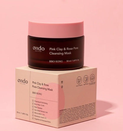 Ondo Beauty 36.5 Pink Clay & Rose Pore Cleansing Mask - Deep Pore Cleanser for Oily, Acne-Prone SkinBeautyBreeze